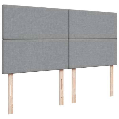 Krevet s oprugama i madracem svjetlosivi 200 x 200cm od tkanine - Svjetlosiva 200 x 200 cm Gladak dizajn Cijena
