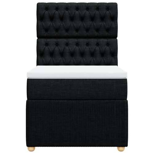 Box spring krevet s madracem crni 90x190 cm od tkanine - Crna 90 x 190 cm Dizajn s gumbima Cijena