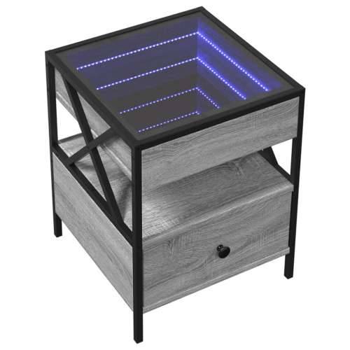 Noćni ormarić s beskonačnim LED boja hrasta 40 x 40 x 51 cm - Sivi hrast sonoma 1 Cijena