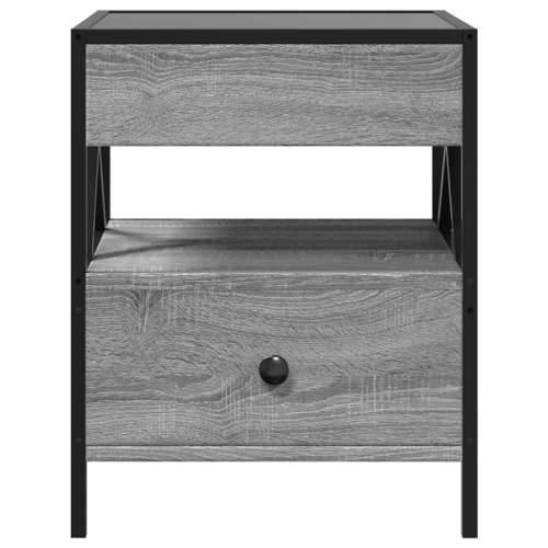 Noćni ormarić s beskonačnim LED boja hrasta 40 x 40 x 51 cm - Sivi hrast sonoma 1 Cijena