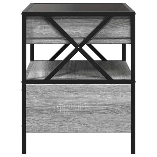 Noćni ormarić s beskonačnim LED boja hrasta 40 x 40 x 51 cm - Sivi hrast sonoma 1 Cijena