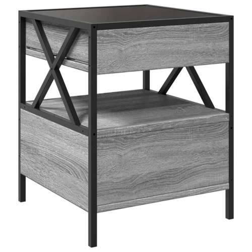 Noćni ormarić s beskonačnim LED boja hrasta 40 x 40 x 51 cm - Sivi hrast sonoma 1 Cijena