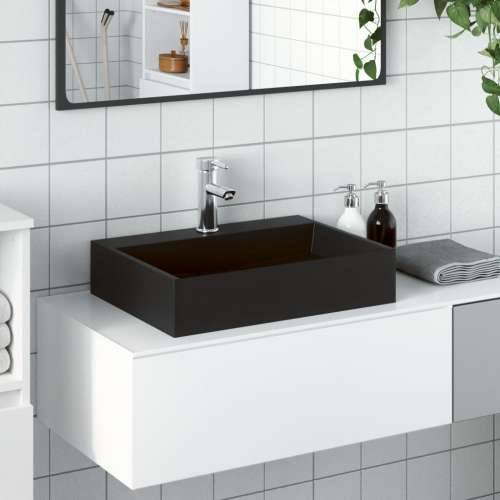 Lavabo - Umivaonik od lijevanih minerala i mramora 50x38x11 cm mat crni - Crna 50 x 38 x 11 cm Cijena