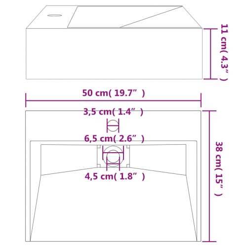 Lavabo - Umivaonik od lijevanih minerala i mramora 50x38x11 cm mat crni - Crna 50 x 38 x 11 cm Cijena