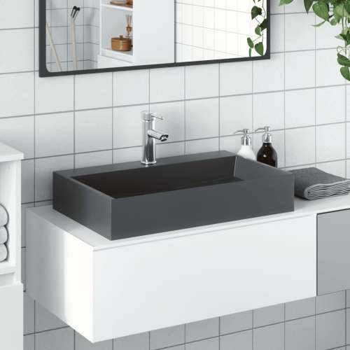 Lavabo - Umivaonik od lijevanih minerala/mramora 60x38x11 cm antracit - Antracit 60 x 38 x 11 cm Cijena