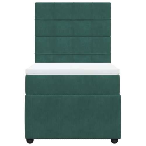 Box spring krevet s madracem tamnozeleni 100x200 cm baršunasti - Tamnozelena 100 x 200 cm Blok s kvadratima Cijena