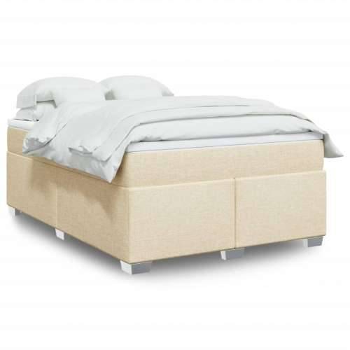 Krevet s oprugama i madracem krem 140 x 190 cm od tkanine - Krema 140 x 190 cm Cijena