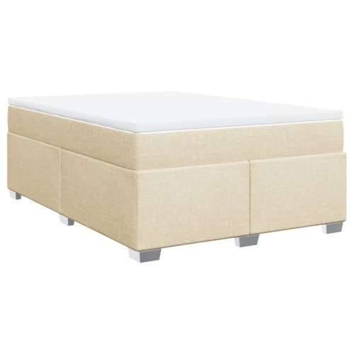 Krevet s oprugama i madracem krem 140 x 190 cm od tkanine - Krema 140 x 190 cm Cijena