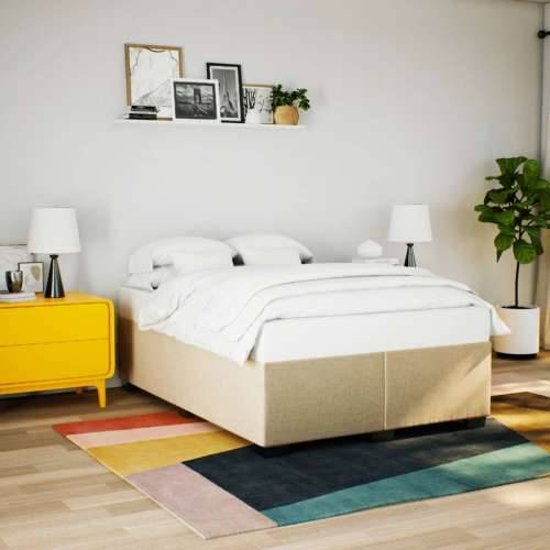 Krevet s oprugama i madracem krem 140 x 190 cm od tkanine - Krema 140 x 190 cm Cijena