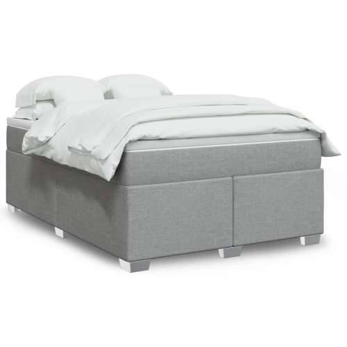 Krevet box spring s madracem svjetlosivi 140x200 cm od tkanine - Svjetlosiva 140 x 200 cm Cijena
