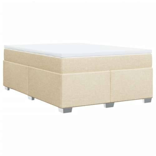 Krevet s oprugama i madracem krem 140x200 cm od tkanine - Krema 140 x 200 cm Cijena