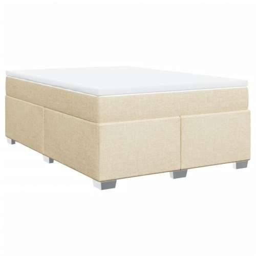 Krevet s oprugama i madracem krem 160x200 cm od tkanine - Krema 160 x 200 cm Cijena