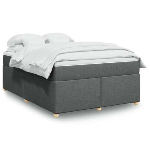Krevet s oprugama i madracem tamnosivi 140x190 cm od tkanine - Tamno siva 140 x 190 cm Cijena