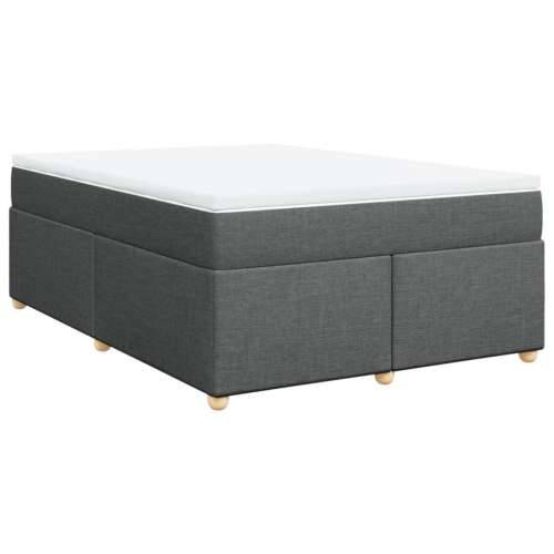 Krevet s oprugama i madracem tamnosivi 140x190 cm od tkanine - Tamno siva 140 x 190 cm Cijena