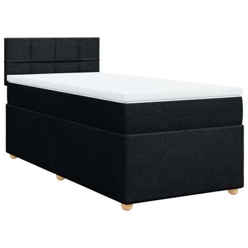Krevet s oprugama i madracem crni 90x200 cm od tkanine Crna 90 x 200 cm Blok s kvadratima Cijena