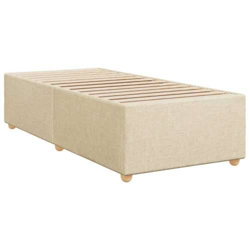 Krevet s oprugama i madracem krem 100 x 200 cm od tkanine - Krema 100 x 200 cm Dizajn s gumbima Cijena