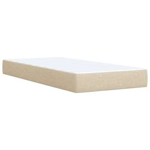 Krevet s oprugama i madracem krem 100 x 200 cm od tkanine - Krema 100 x 200 cm Dizajn s gumbima Cijena
