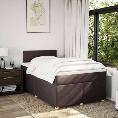 Krevet box spring s madracem tamnosmeđi 120 x 190 cm od tkanine - Tamno smeđa 120 x 190 cm Gladak dizajn Cijena