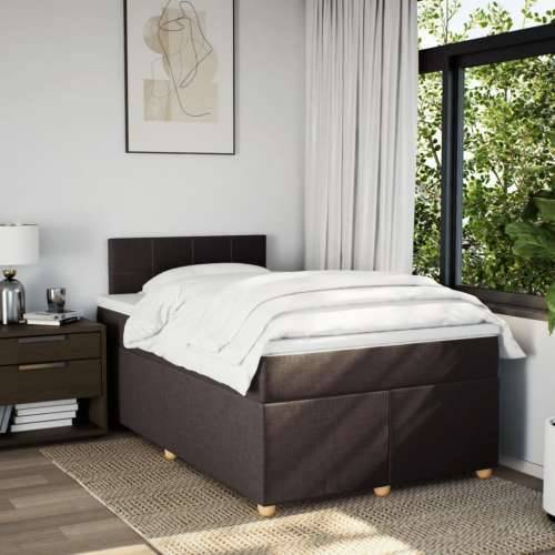 Krevet box spring s madracem tamnosmeđi 120 x 190 cm od tkanine - Tamno smeđa 120 x 190 cm Blok s kvadratima Cijena