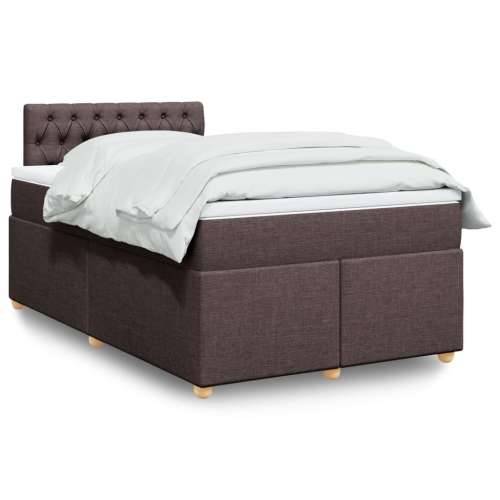 Krevet box spring s madracem tamnosmeđi 120 x 190 cm od tkanine - Tamno smeđa 120 x 190 cm Dizajn s gumbima Cijena