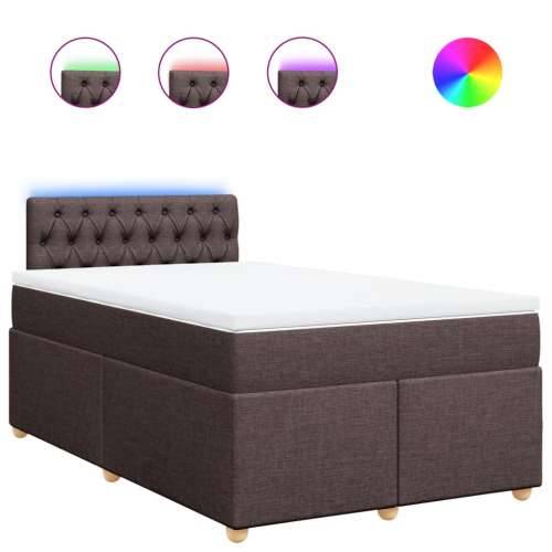 Krevet box spring s madracem tamnosmeđi 120 x 190 cm od tkanine - Tamno smeđa 120 x 190 cm Dizajn s gumbima Cijena
