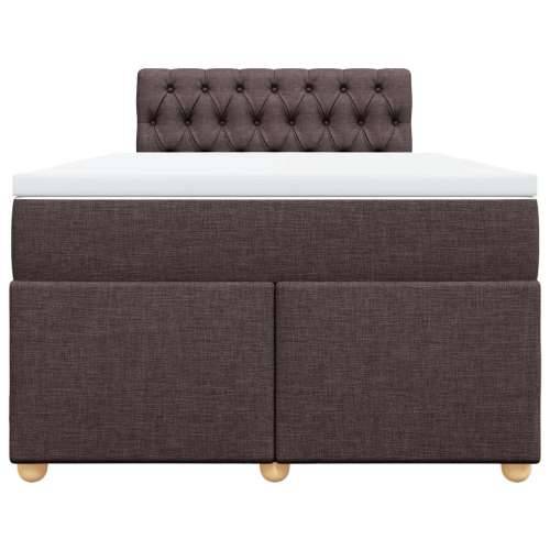 Krevet box spring s madracem tamnosmeđi 120 x 190 cm od tkanine - Tamno smeđa 120 x 190 cm Dizajn s gumbima Cijena