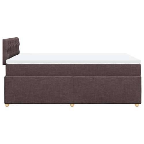Krevet box spring s madracem tamnosmeđi 120 x 190 cm od tkanine - Tamno smeđa 120 x 190 cm Dizajn s gumbima Cijena