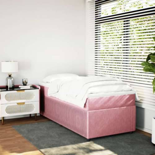 Box spring krevet s madracem ružičasti 100x200 cm baršunasti - Ružičasta 100 x 200 cm Cijena