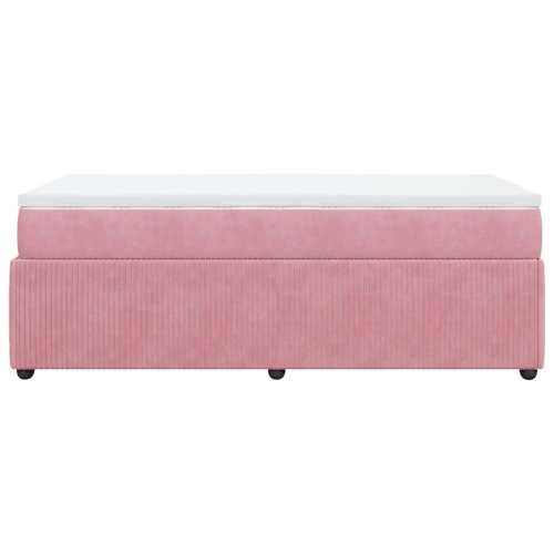 Box spring krevet s madracem ružičasti 100x200 cm baršunasti - Ružičasta 100 x 200 cm Cijena