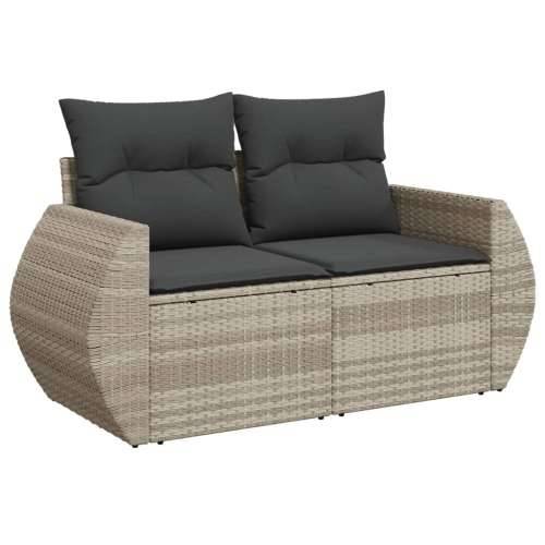 Vrtna garnitura - 10-dijelni set vrtnih sofa poliratan s jastucima svijetlosivi - Svjetlosiva 1 Sa stolom Cijena