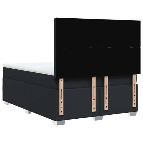 Krevet s oprugama i madracem crni 140 x 190 cm od umjetne kože - Crna 140 x 190 cm gumbi Cijena