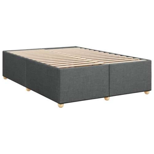 Krevet s oprugama i madracem tamnosivi 140x190 cm od tkanine Tamno siva 140 x 190 cm Blok s kvadratima Cijena
