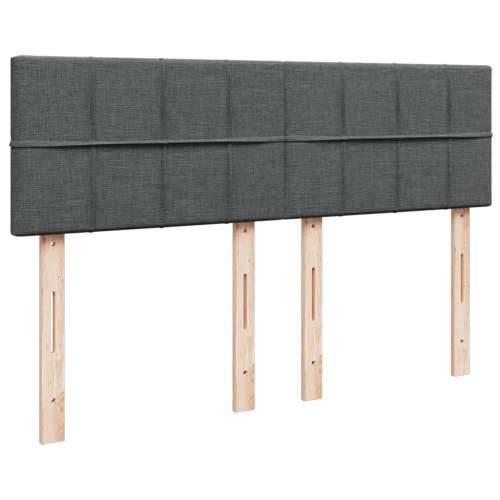 Krevet s oprugama i madracem tamnosivi 140x190 cm od tkanine Tamno siva 140 x 190 cm Blok s kvadratima Cijena
