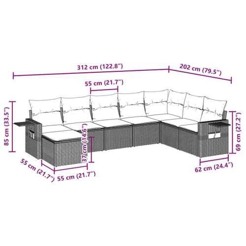 Vrtna garnitura - 8-dijelni set vrtnih sofa od poliratana s jastucima svjetlosivi - Svjetlosiva Bez stola 1 Cijena