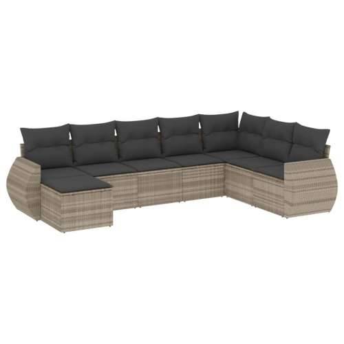 Vrtna garnitura - 8-dijelni set vrtnih sofa od poliratana s jastucima svjetlosivi - Svjetlosiva i tamnosiva Bez stola 1 Cijena