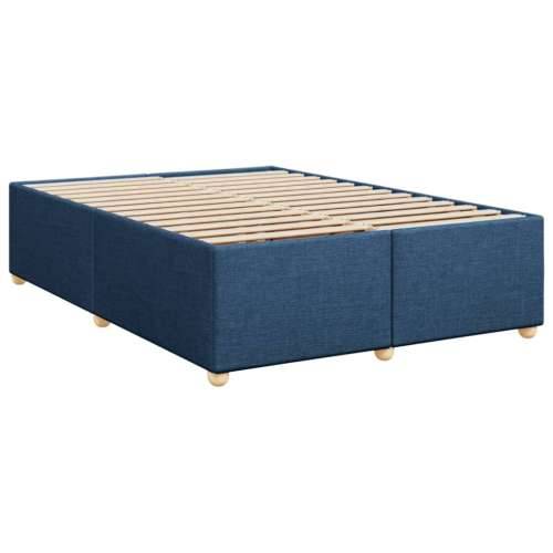 Krevet s oprugama i madracem plavi 140x200 cm od tkanine - Plava 140 x 200 cm Blok s kvadratima Cijena