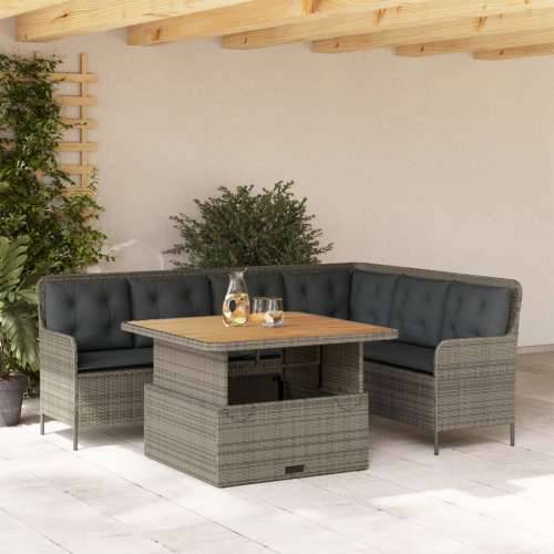 2-dijelna vrtna garnitura od poliratana s jastucima siva - Siva 110 x 110 x 40/71 cm 1 Cijena