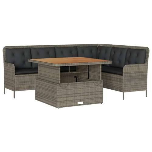 2-dijelna vrtna garnitura od poliratana s jastucima siva - Siva 110 x 110 x 40/71 cm 1 Cijena