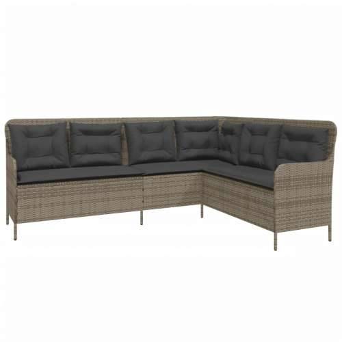 2-dijelna vrtna garnitura od poliratana s jastucima siva - Siva 110 x 110 x 40/71 cm 1 Cijena