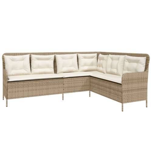 Vrtna garnitura - 2-dijelni set vrtnih sofa od poliratana s jastucima bež - bež i krem 110 x 110 x 40/71 cm 1 Cijena