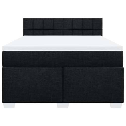 Krevet s oprugama i madracem crni 140 x 190 cm od tkanine - Crna 140 x 190 cm Blok s kvadratima Cijena