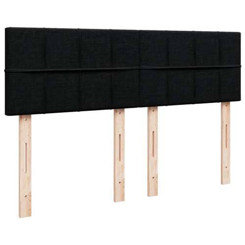 Krevet s oprugama i madracem crni 140 x 190 cm od tkanine - Crna 140 x 190 cm Blok s kvadratima Cijena