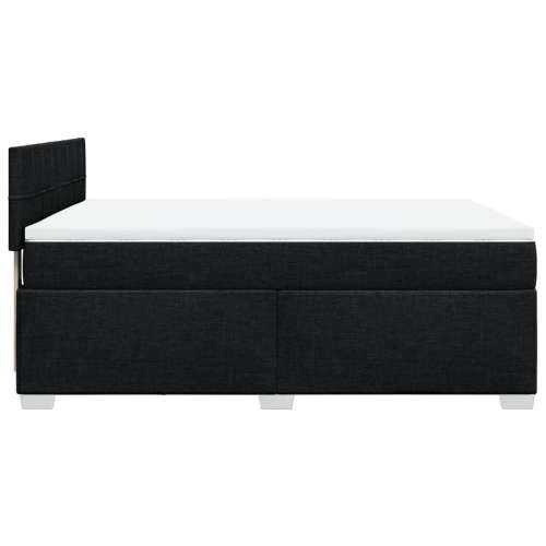 Krevet s oprugama i madracem crni 140 x 190 cm od tkanine - Crna 140 x 190 cm Blok s kvadratima Cijena