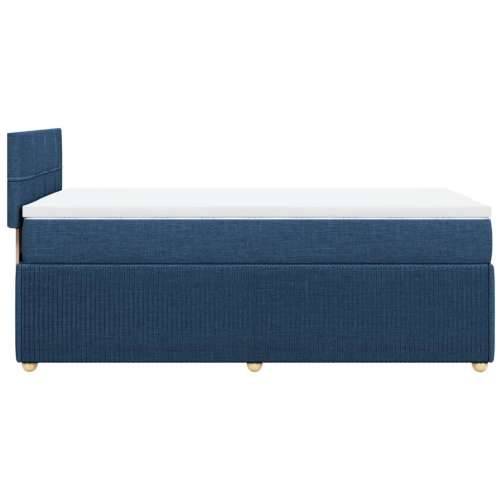 Krevet s oprugama i madracem plavi 90 x 190 cm od tkanine - Plava 90 x 190 cm Blok s kvadratima Cijena