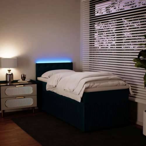 Box spring krevet s madracem plavi 90x190 cm baršunasti - Plava 90 x 190 cm gumbi Cijena