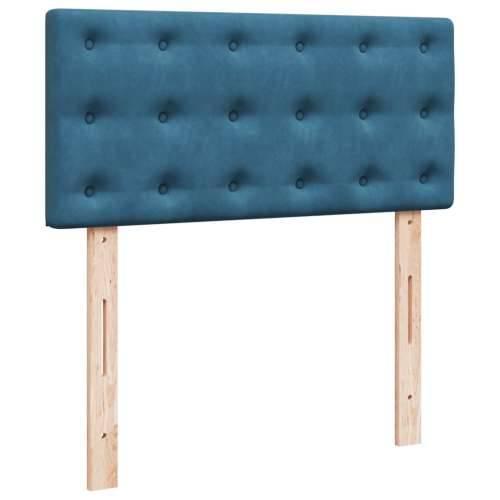 Box spring krevet s madracem plavi 90x190 cm baršunasti - Plava 90 x 190 cm gumbi Cijena