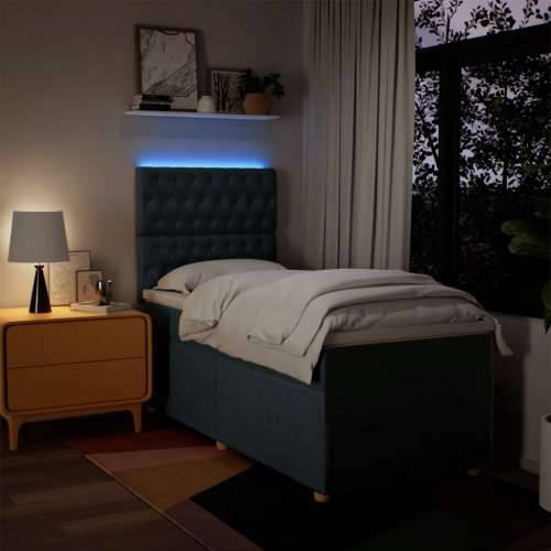 Krevet s oprugama i madracem plavi 90 x 190 cm od tkanine - Plava 90 x 190 cm Dizajn s gumbima Cijena
