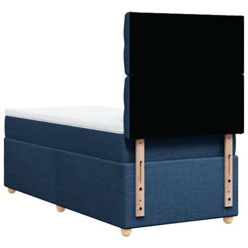 Krevet s oprugama i madracem plavi 90 x 190 cm od tkanine - Plava 90 x 190 cm Dizajn s gumbima Cijena