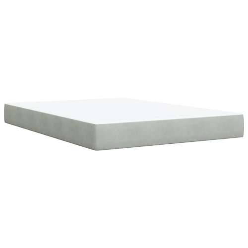 Krevet s oprugama i madracem svjetlosivi 140x190 cm baršunasti - Svjetlosiva 140 x 190 cm Blok s kvadratima Cijena