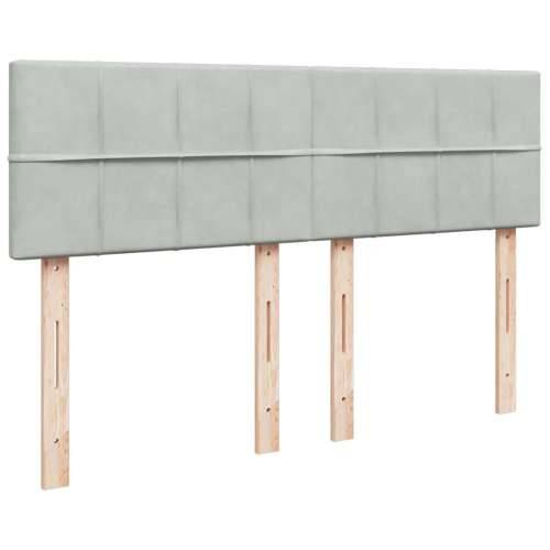 Krevet s oprugama i madracem svjetlosivi 140x190 cm baršunasti - Svjetlosiva 140 x 190 cm Blok s kvadratima Cijena